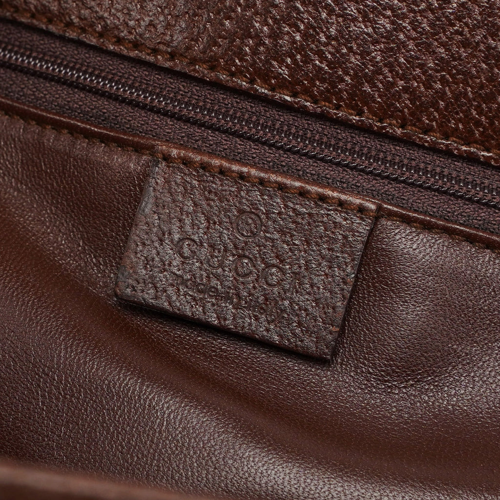Brown Leather Bamboo Tote