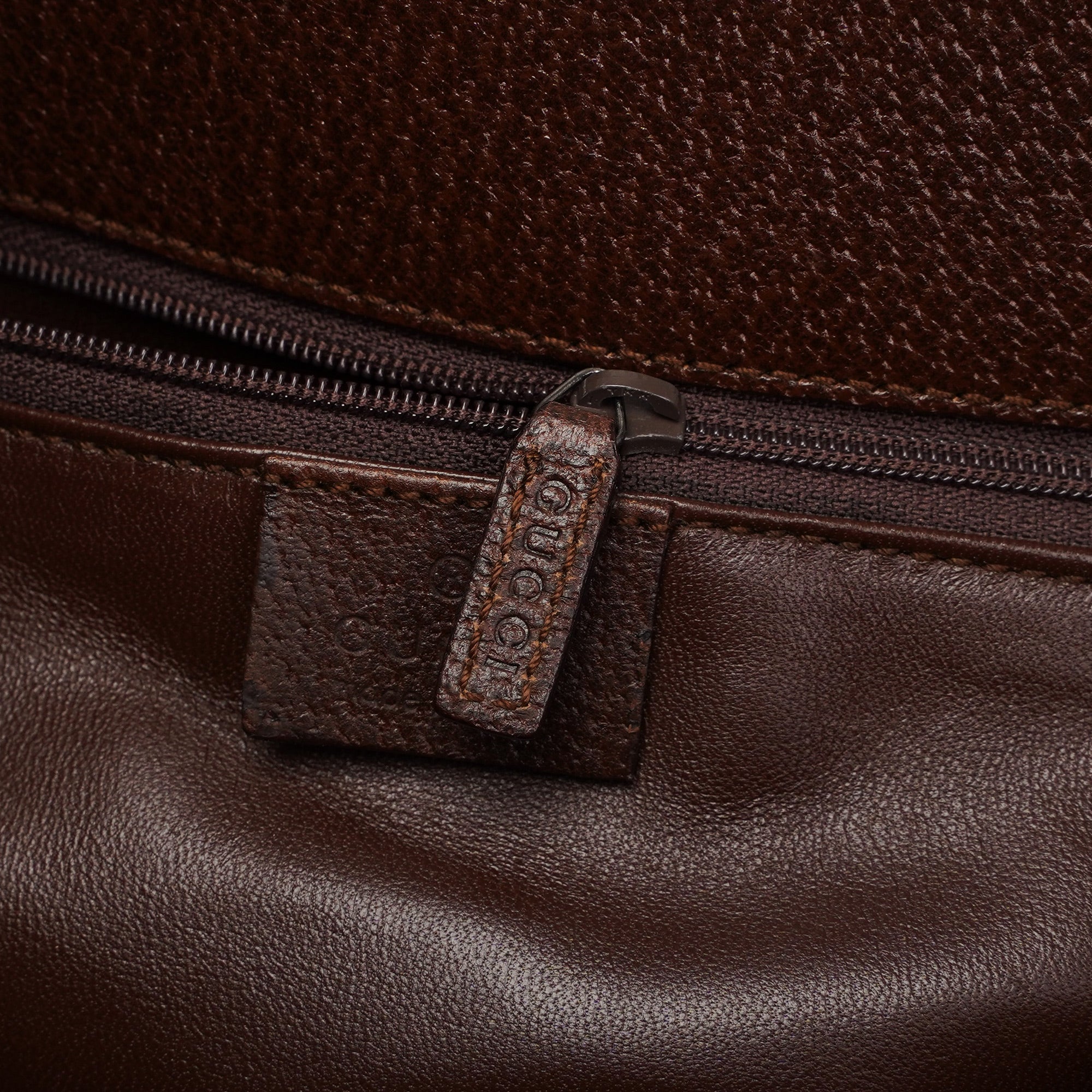 Brown Leather Bamboo Tote