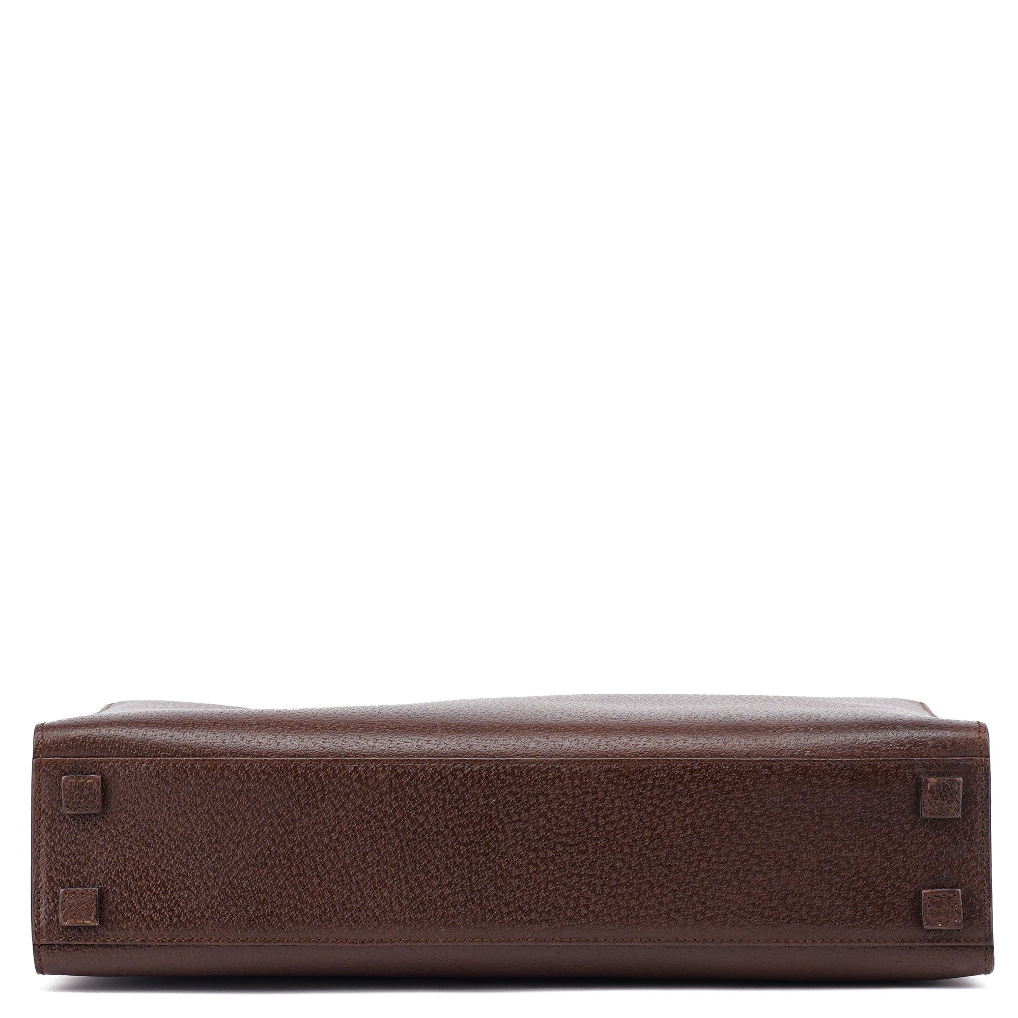 Brown Leather Bamboo Tote Bag