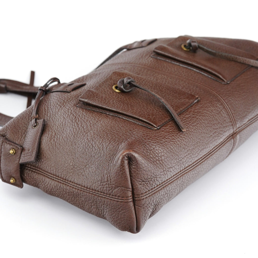 Brown Leather Cargo Tote Bag