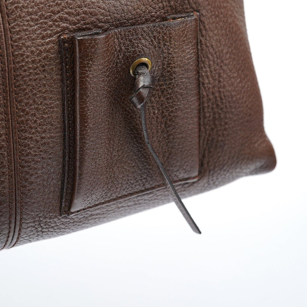 Brown Leather Cargo Tote Bag