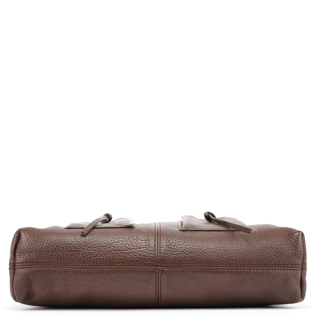 Brown Leather Cargo Tote Bag