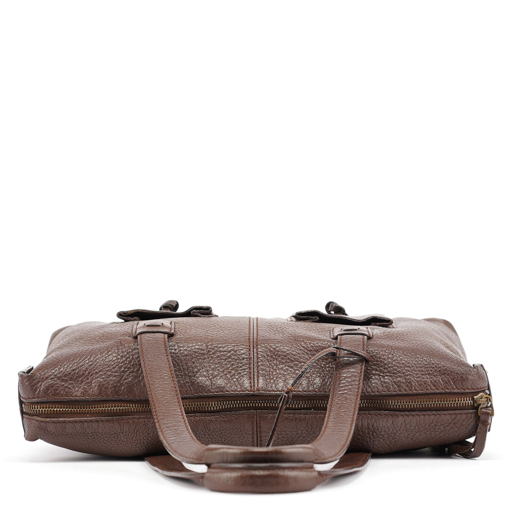 Brown Leather Cargo Tote Bag