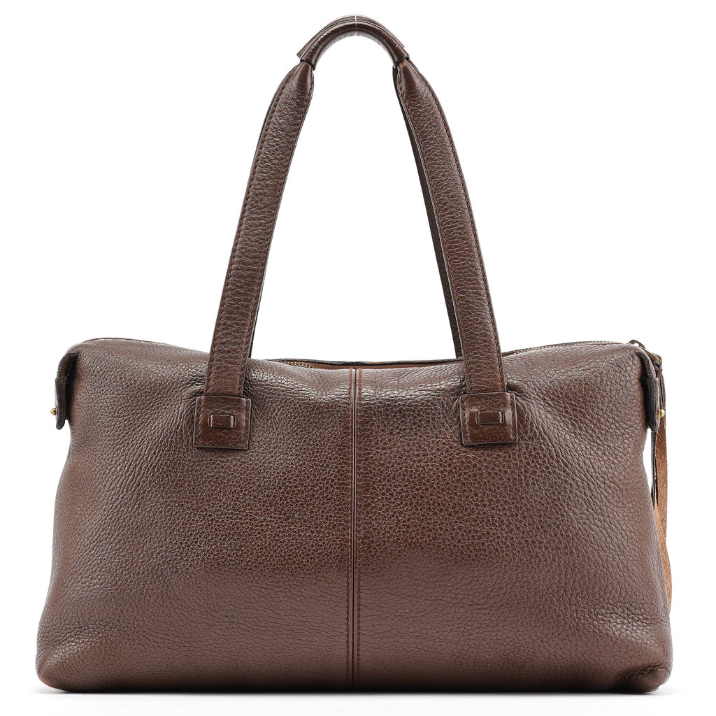 Brown Leather Cargo Tote Bag