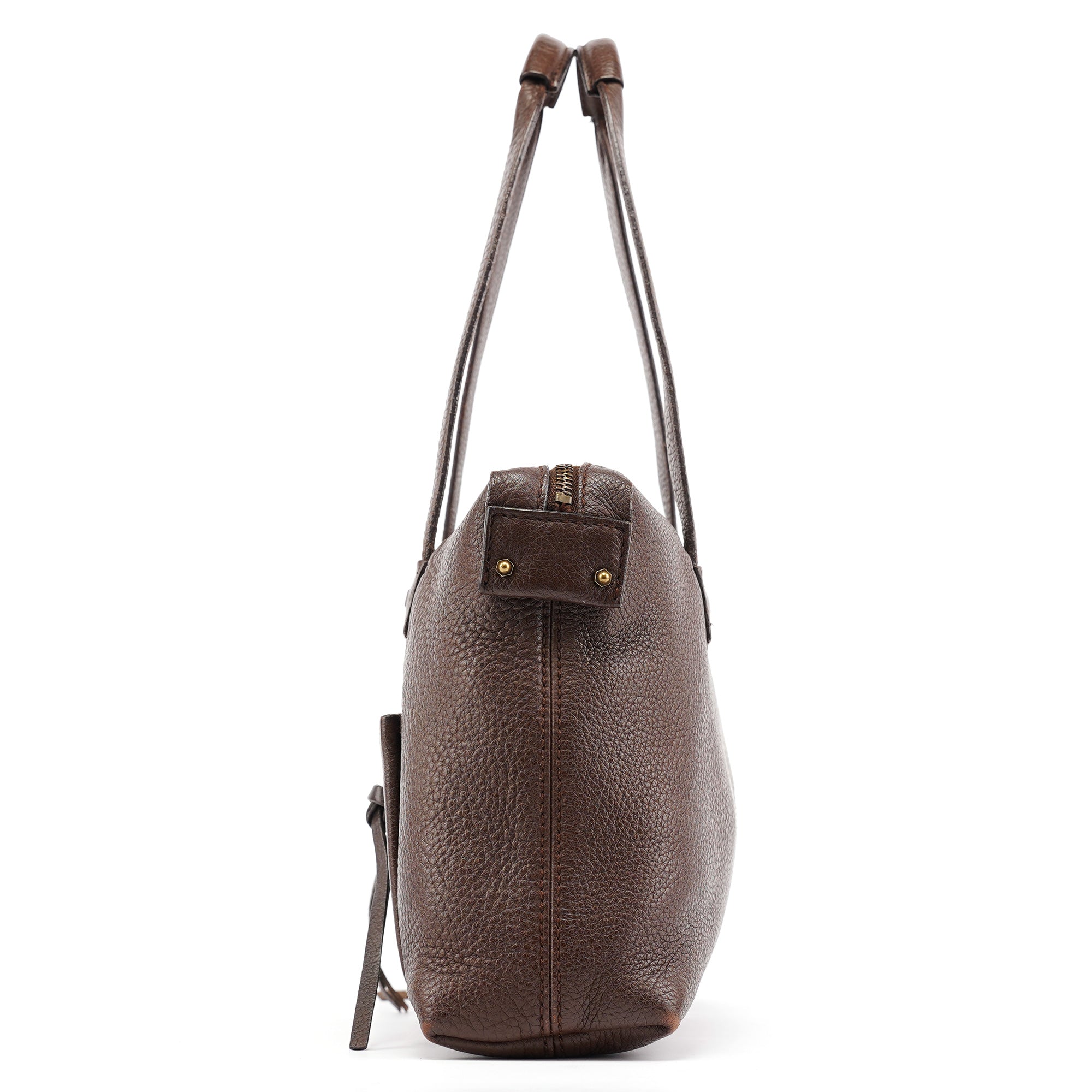 Brown Leather Cargo Tote Bag