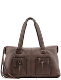 Brown Leather Cargo Tote Bag