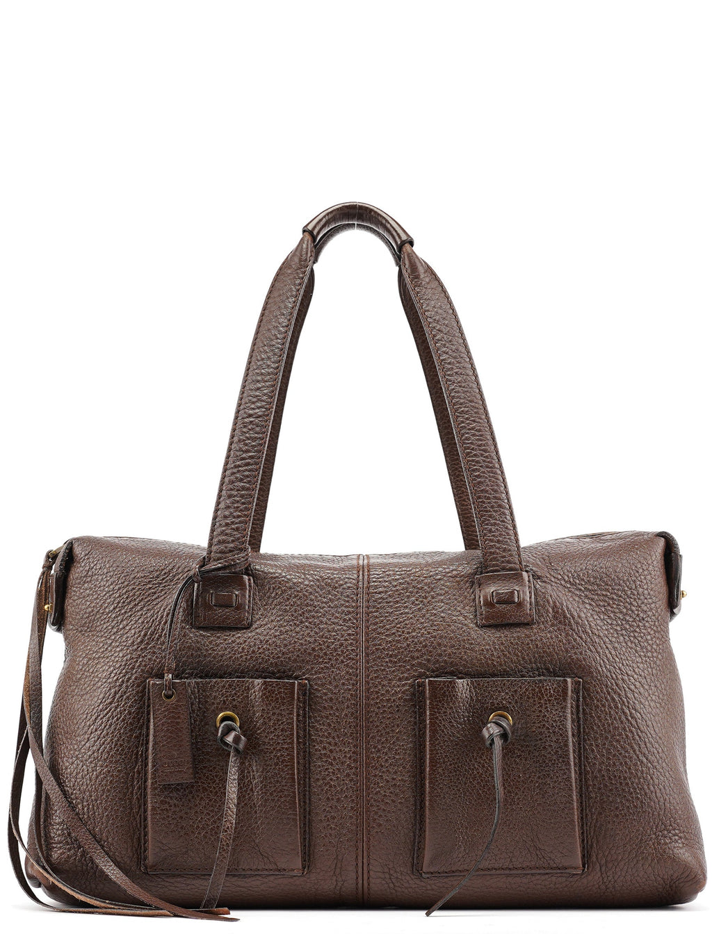 Brown Leather Cargo Tote Bag