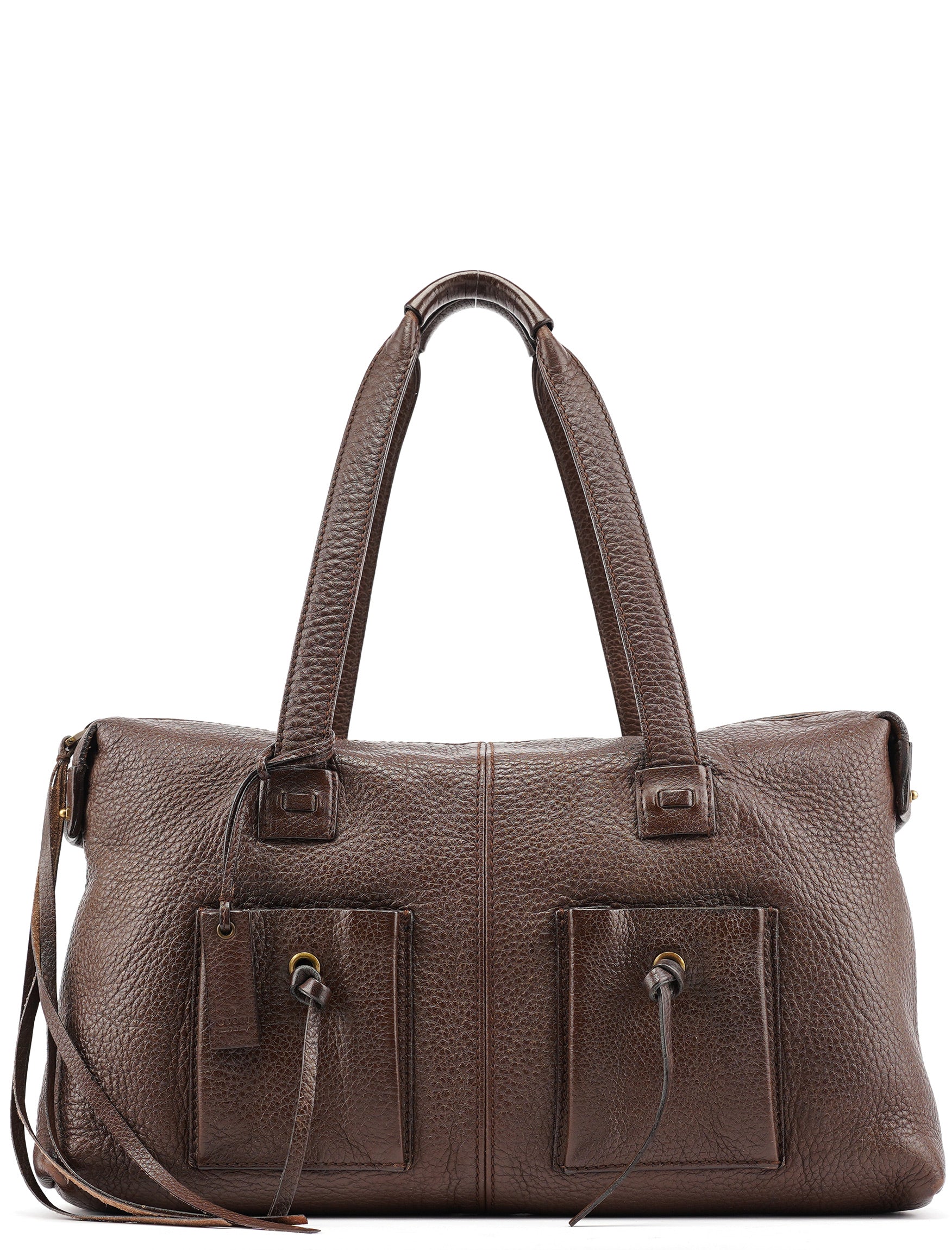 Brown Leather Cargo Tote Bag
