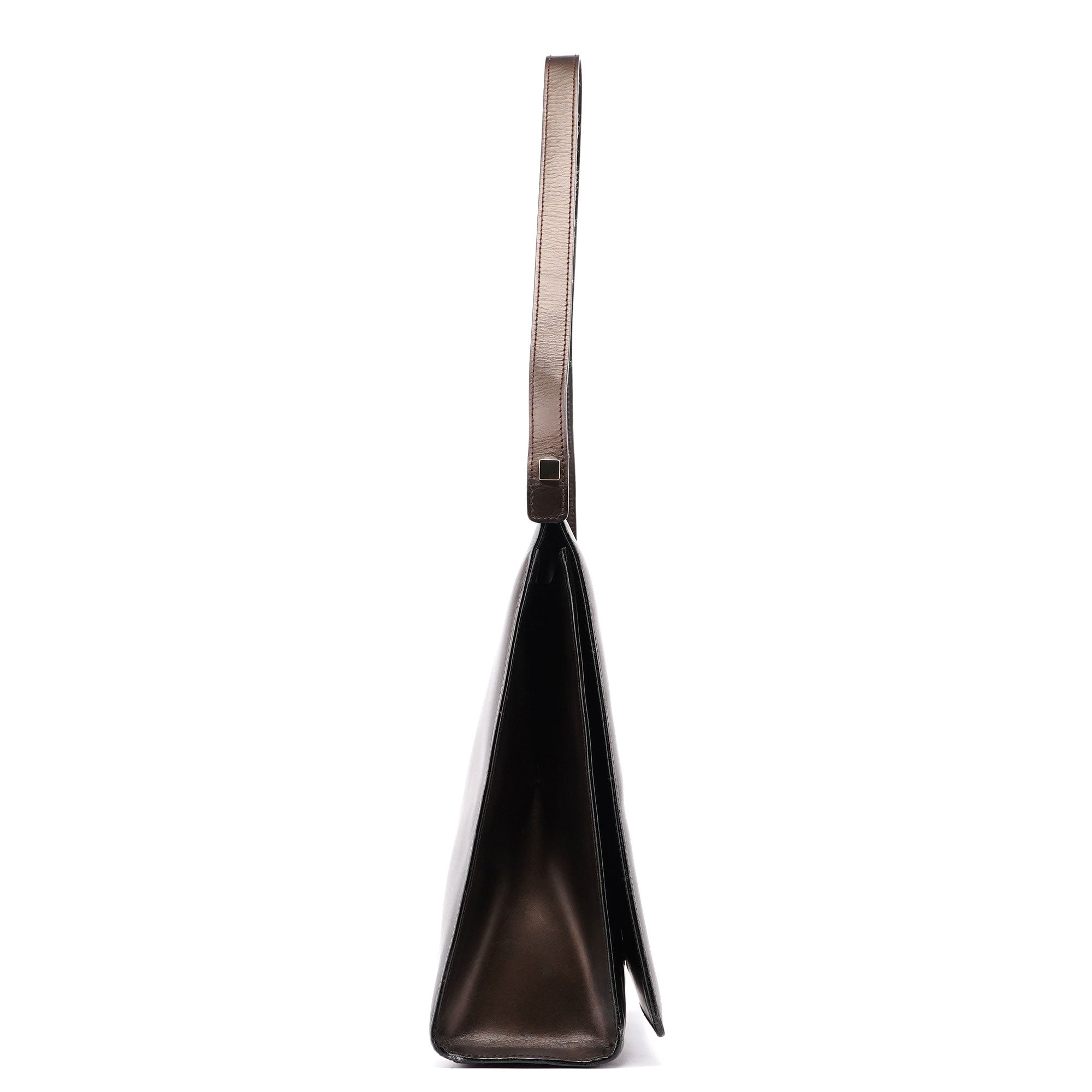 Brown Leather Flap Shoulder Bag