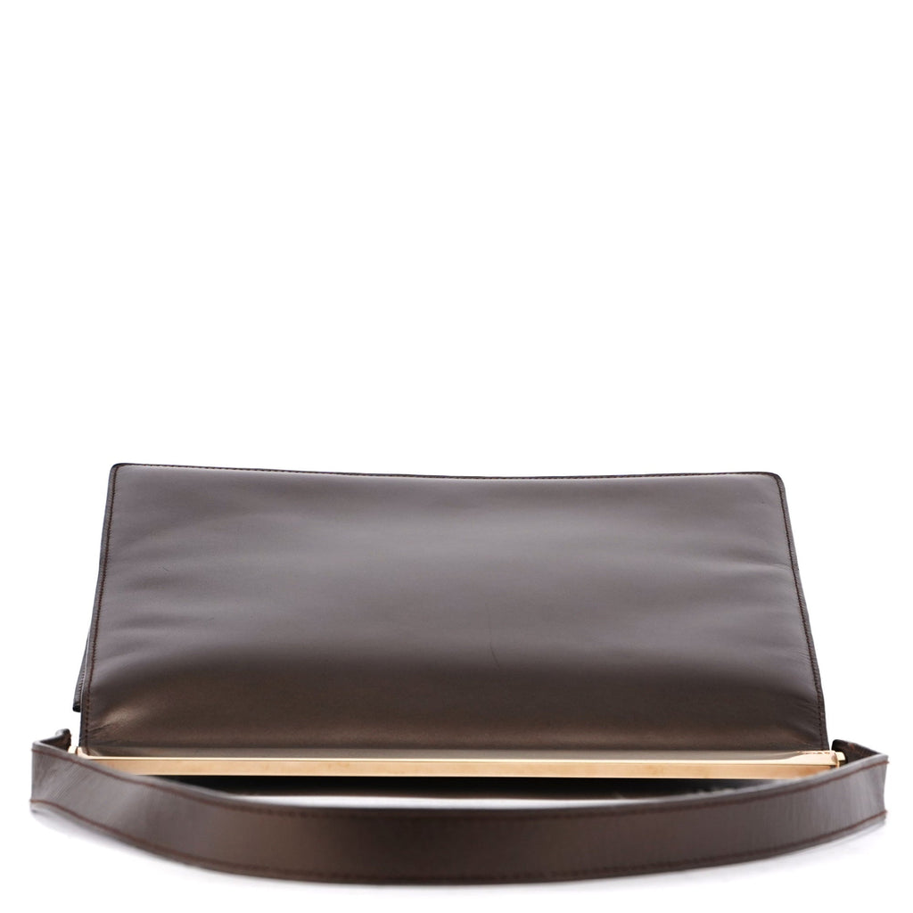 Brown Leather Flap Shoulder Bag