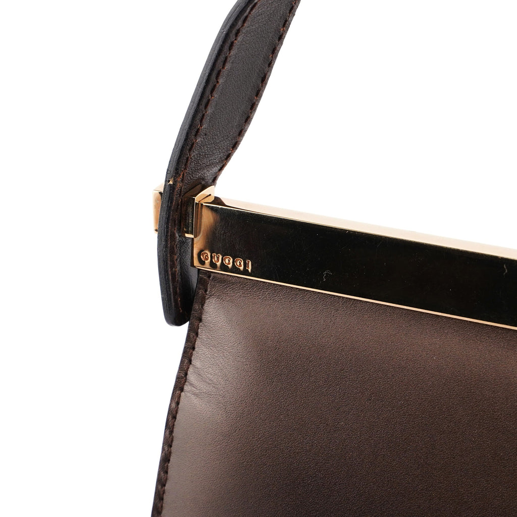 Brown Leather Flap Shoulder Bag