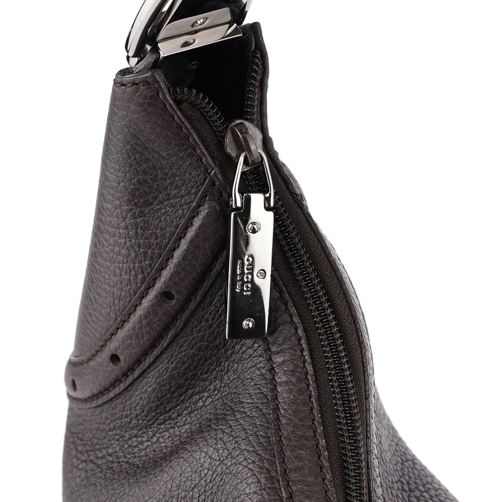 Brown Leather Hobo Shoulder Bag