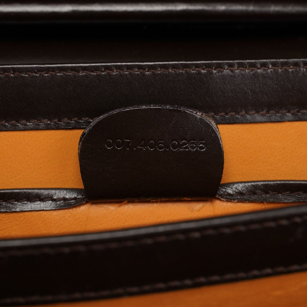 Brown Leather Square G Shoulder Bag