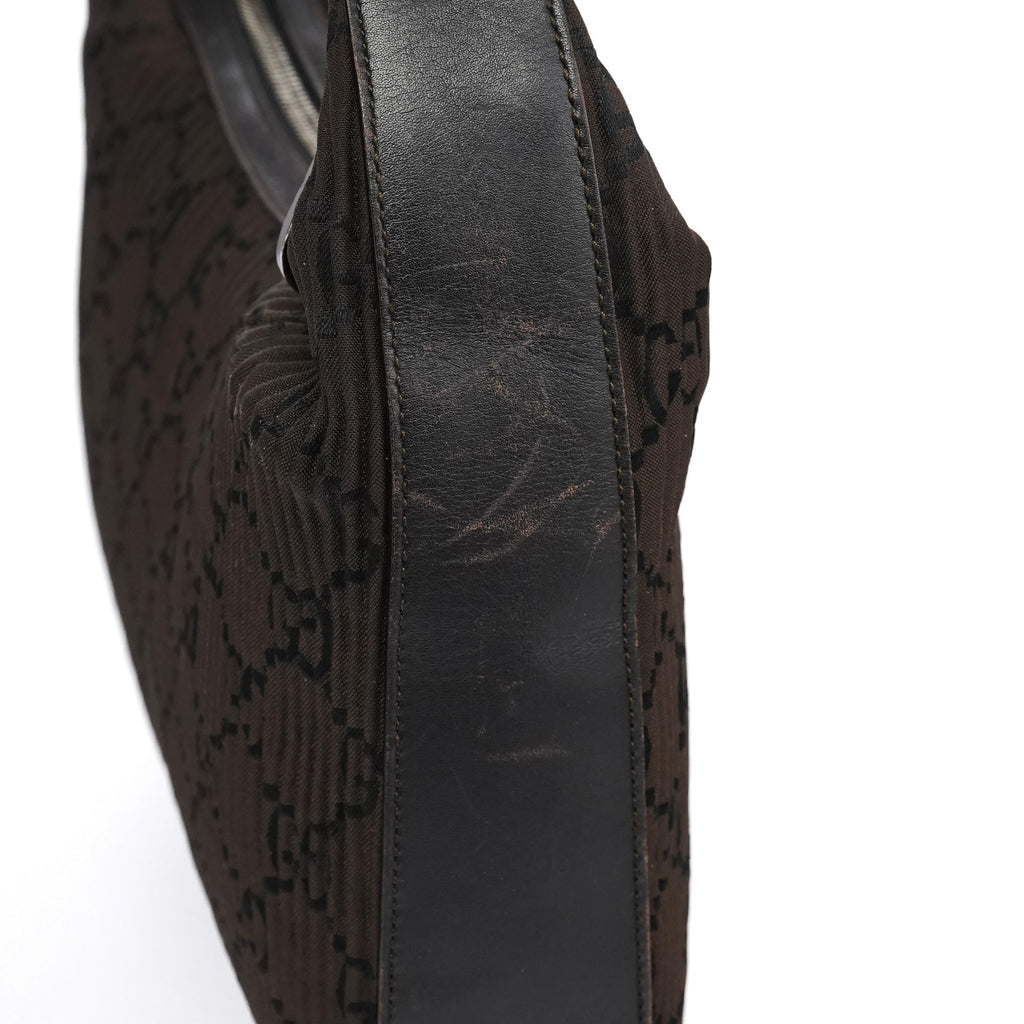 Brown Pleated GG Hobo Shoulder Bag
