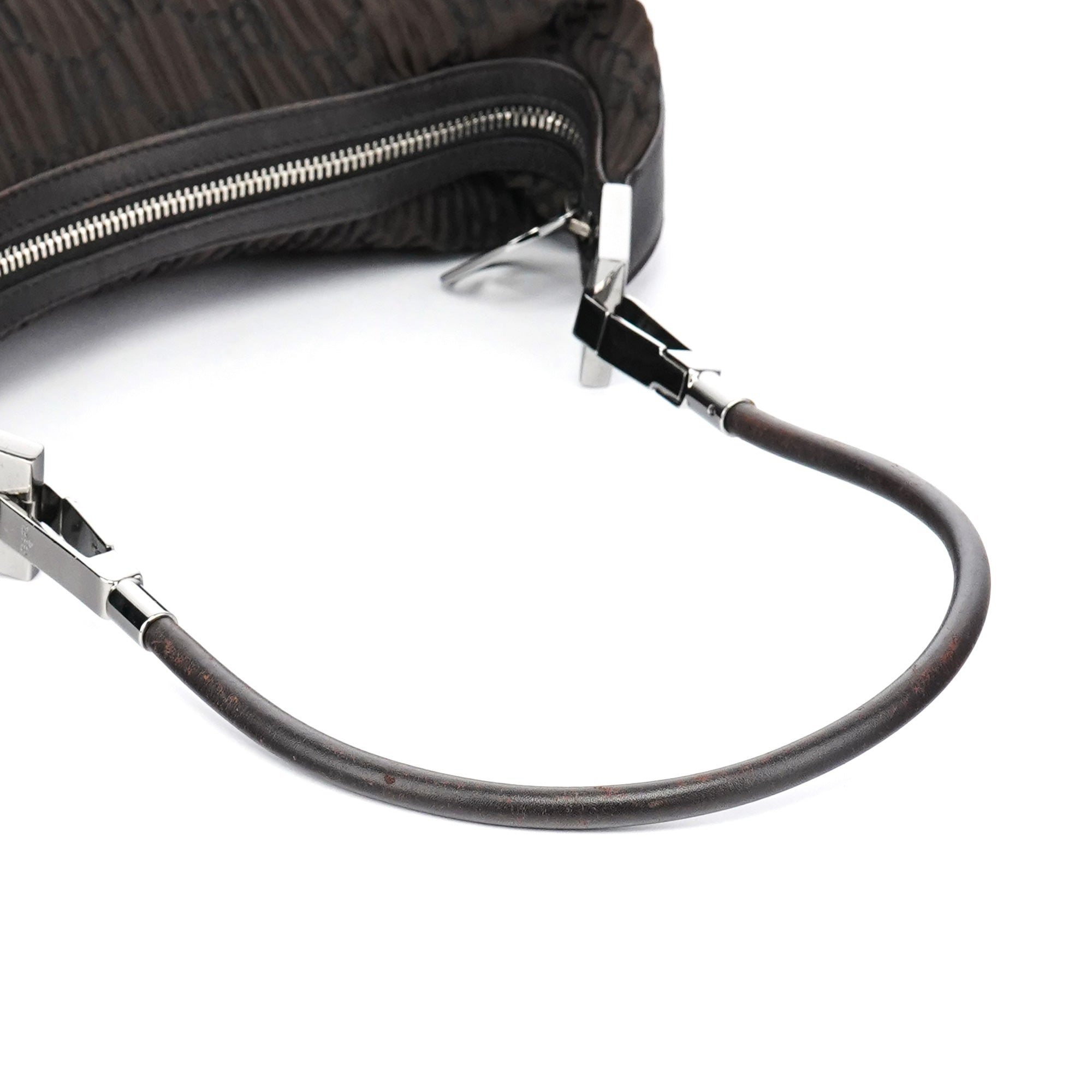 Brown Pleated GG Hobo Shoulder Bag