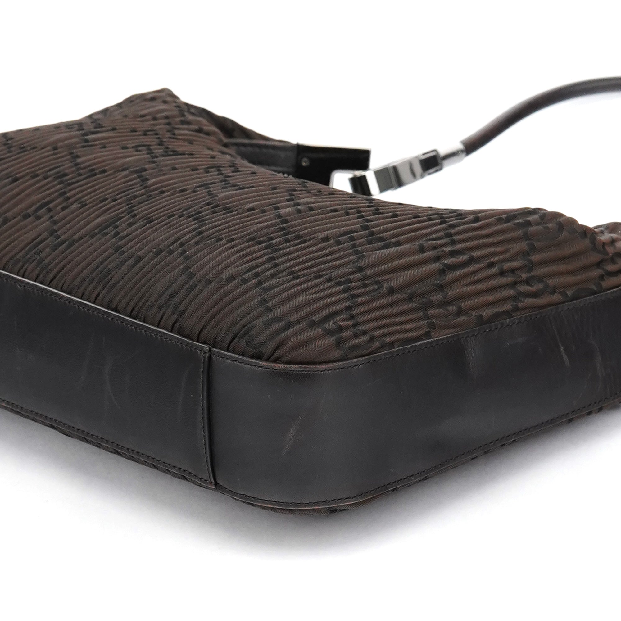 Brown Pleated GG Hobo Shoulder Bag