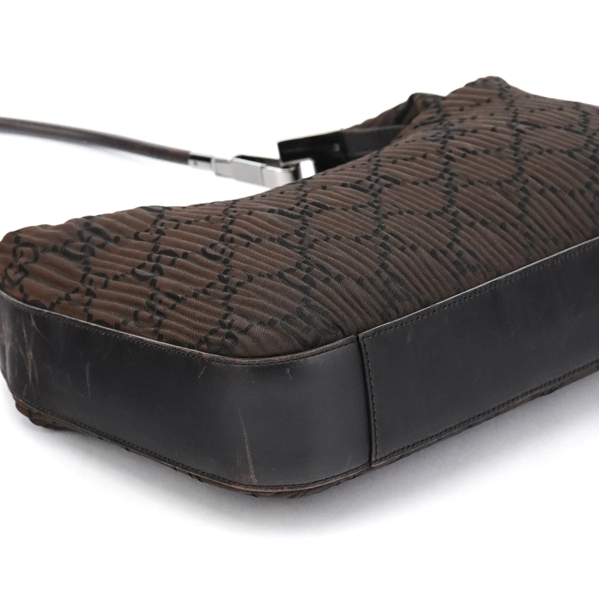 Brown Pleated GG Hobo Shoulder Bag