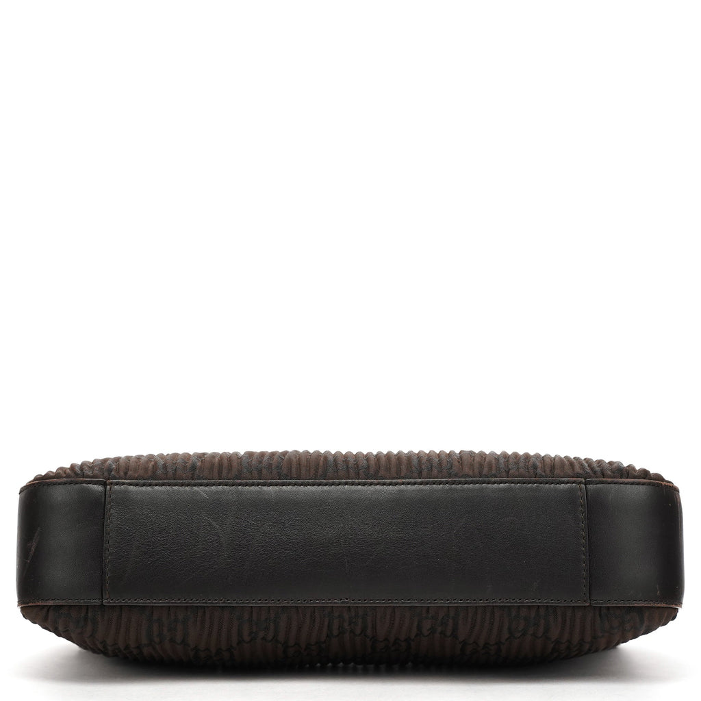 Brown Pleated GG Hobo Shoulder Bag