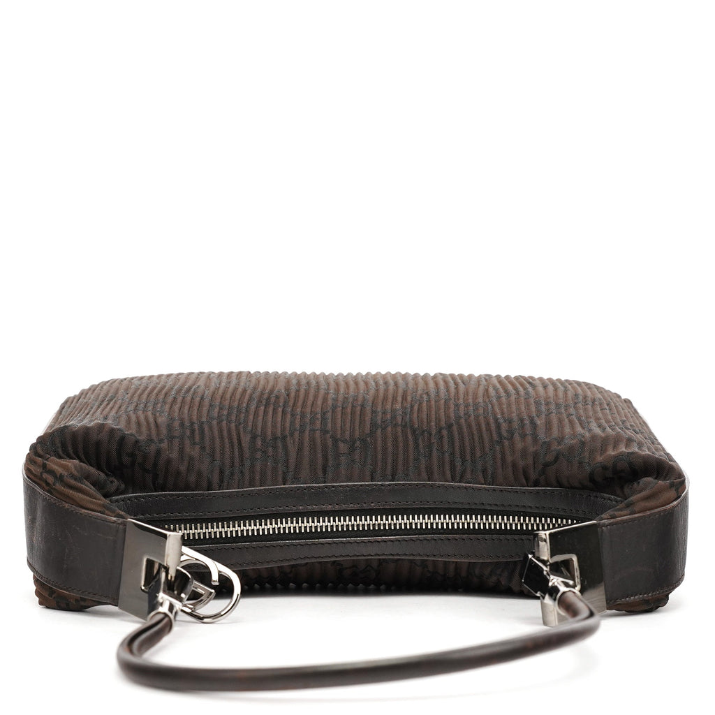 Brown Pleated GG Hobo Shoulder Bag