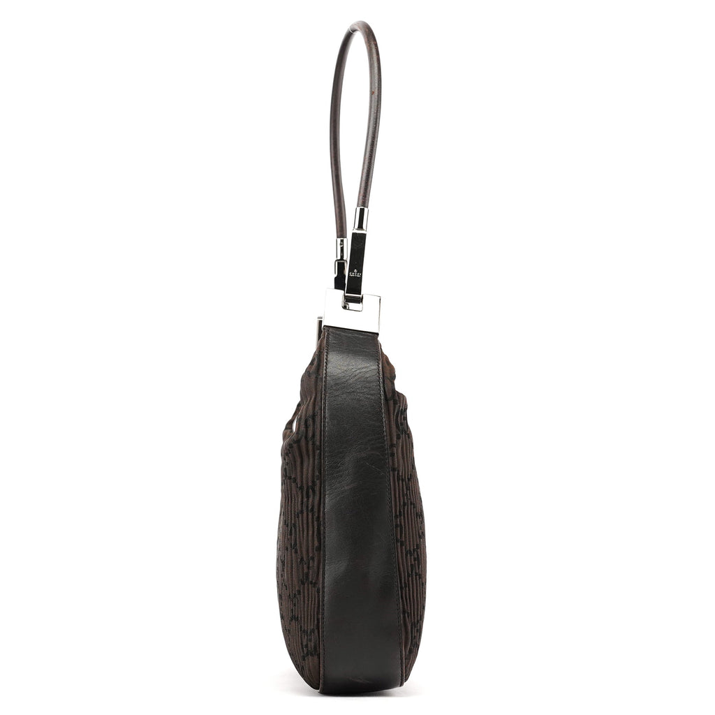 Brown Pleated GG Hobo Shoulder Bag