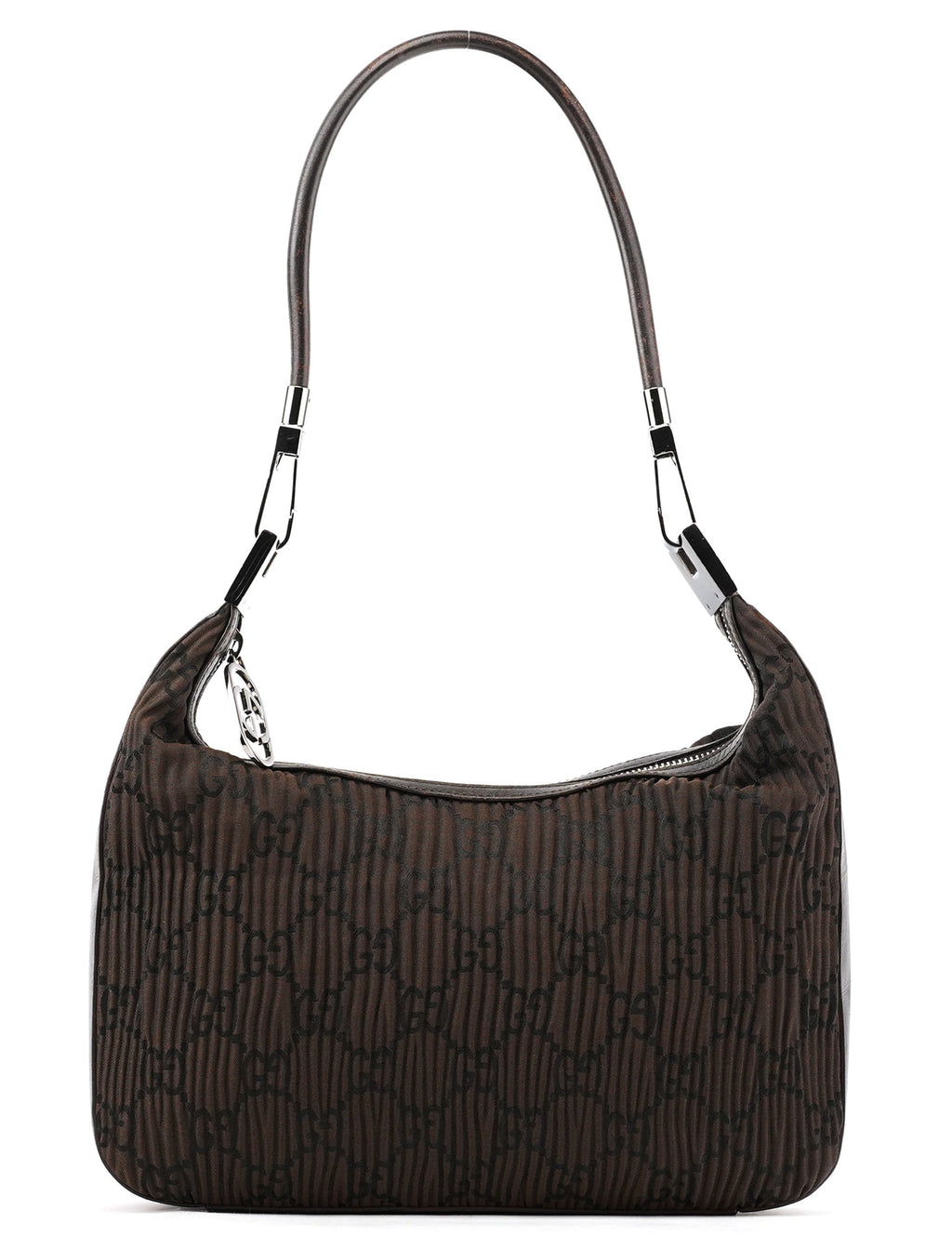 Brown Pleated GG Hobo Shoulder Bag