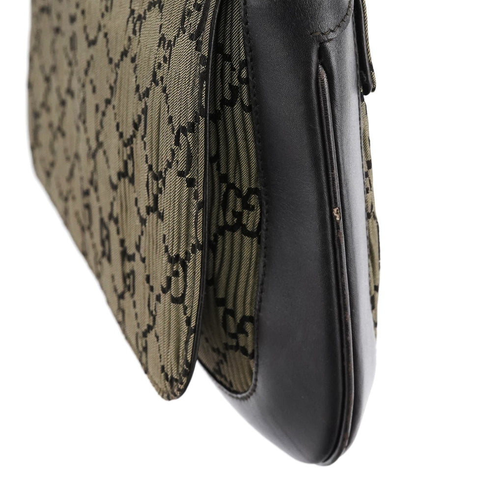Brown Pleated GG Wood Chain Shoulder Bag