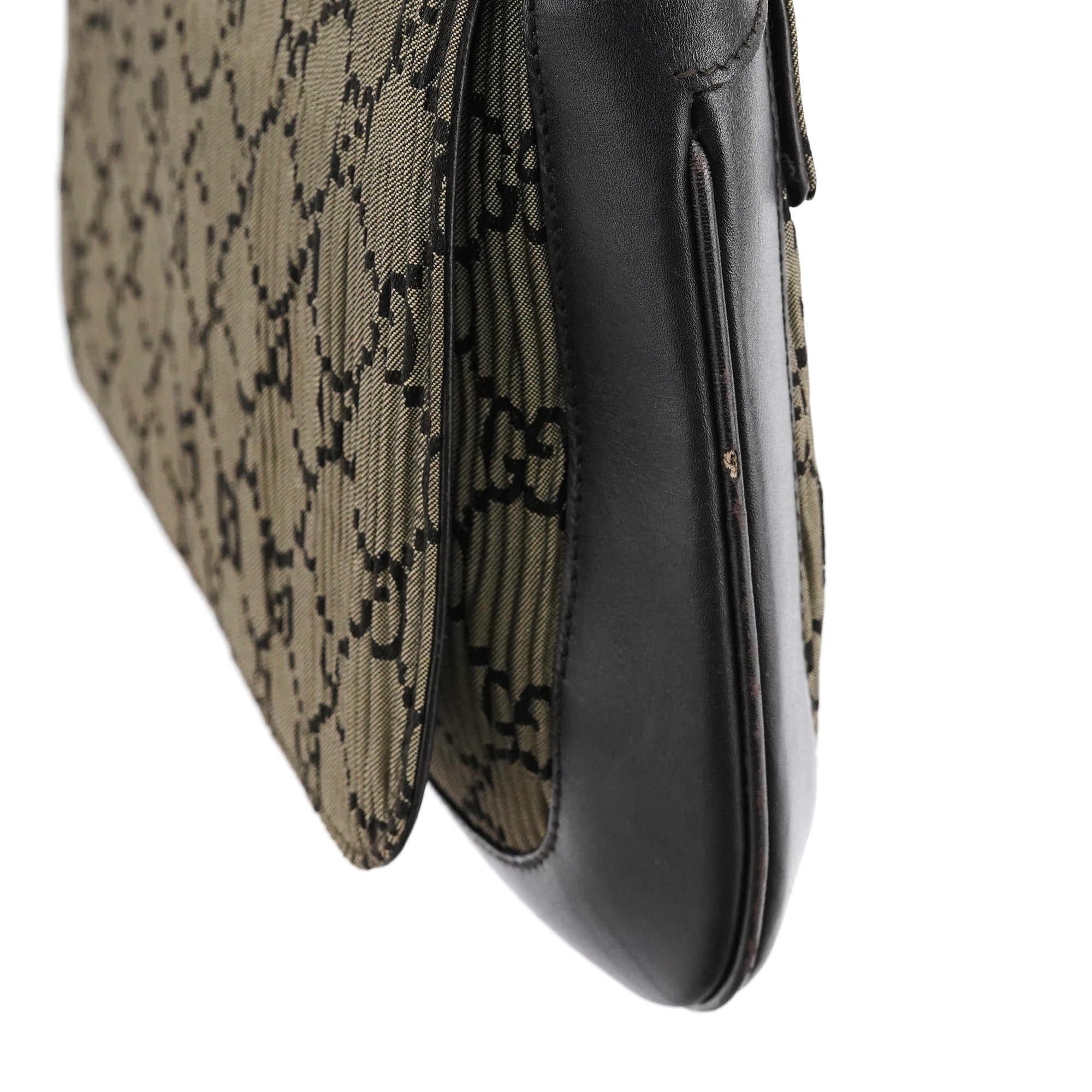 Brown Pleated GG Wood Chain Shoulder Bag