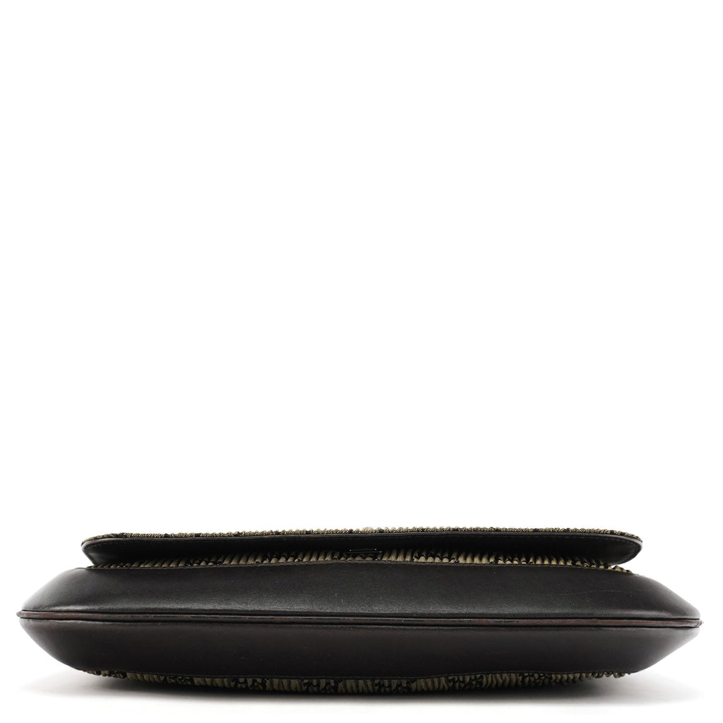 Brown Pleated GG Wood Chain Shoulder Bag