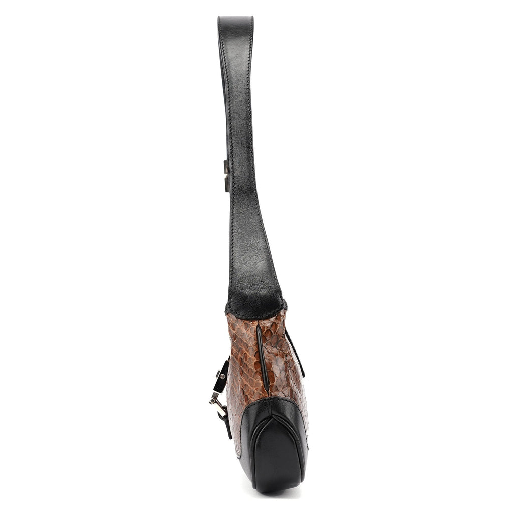 Brown Python Jackie Shoulder Bag