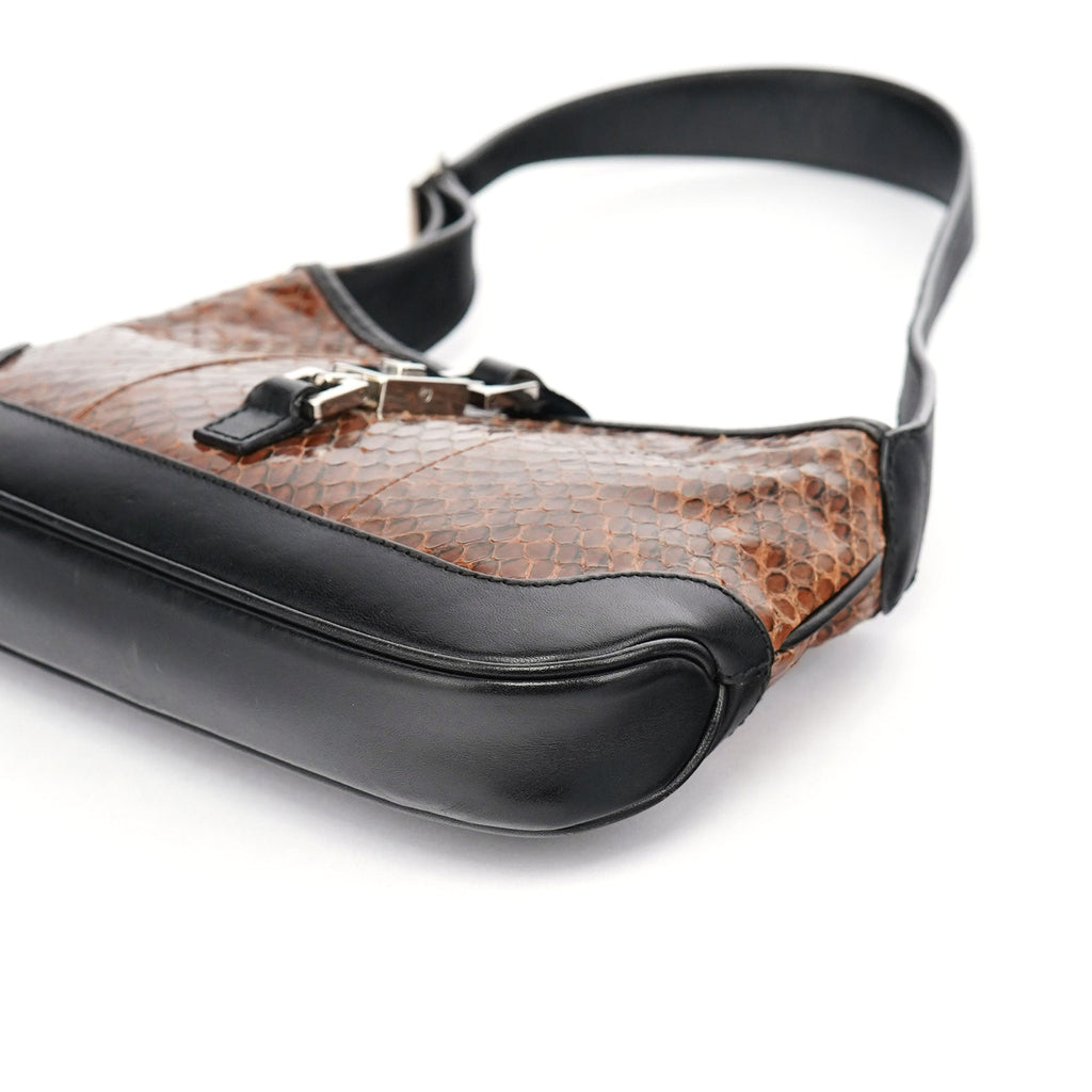 Brown Python Jackie Shoulder Bag