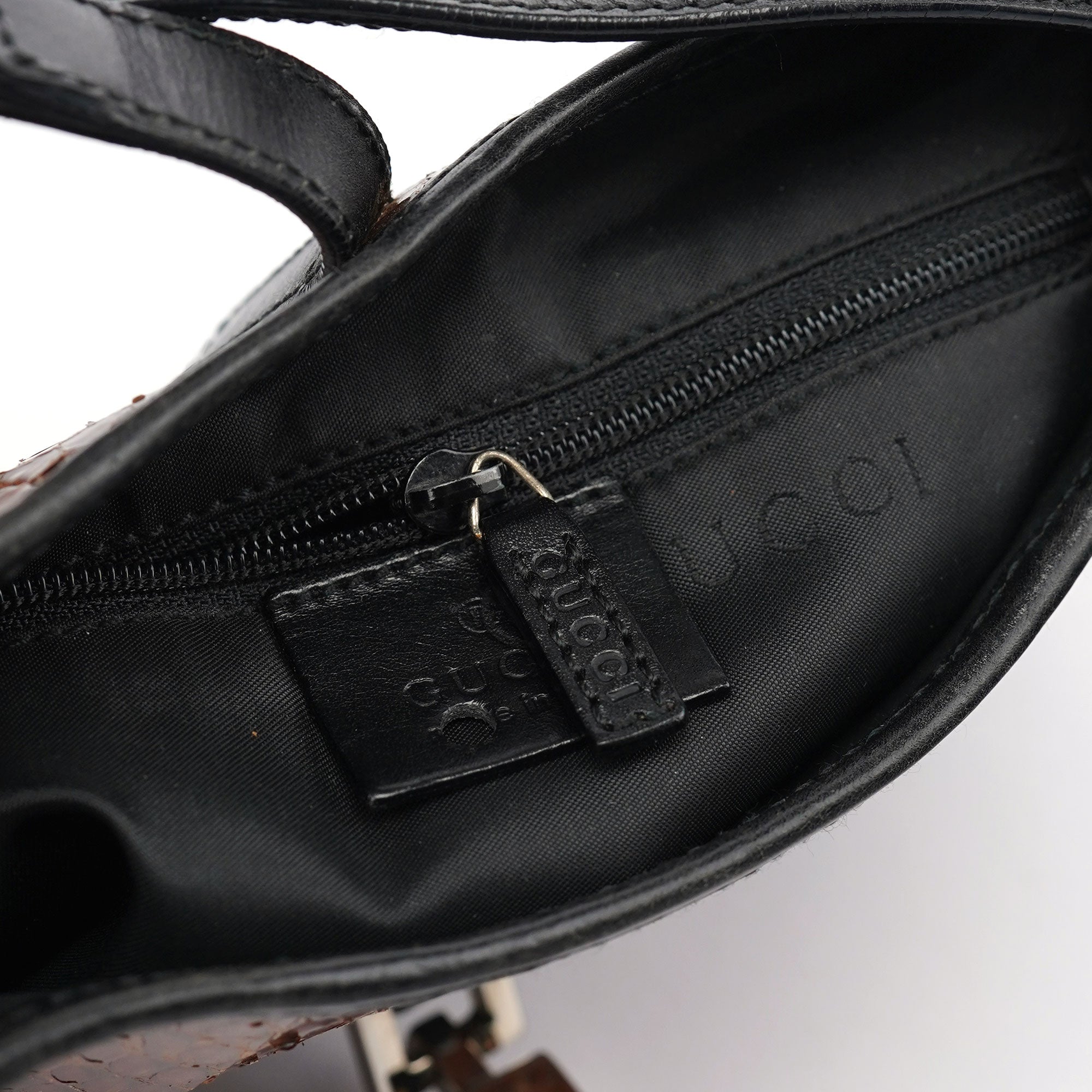 Brown Python Jackie Shoulder Bag