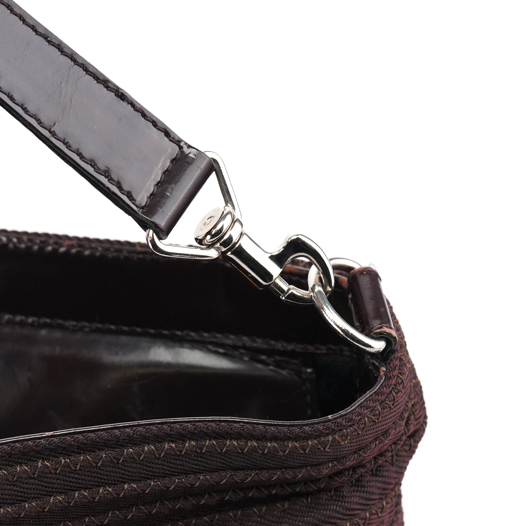 Brown Quilted Nylon Bamboo 2-Way Tote bag