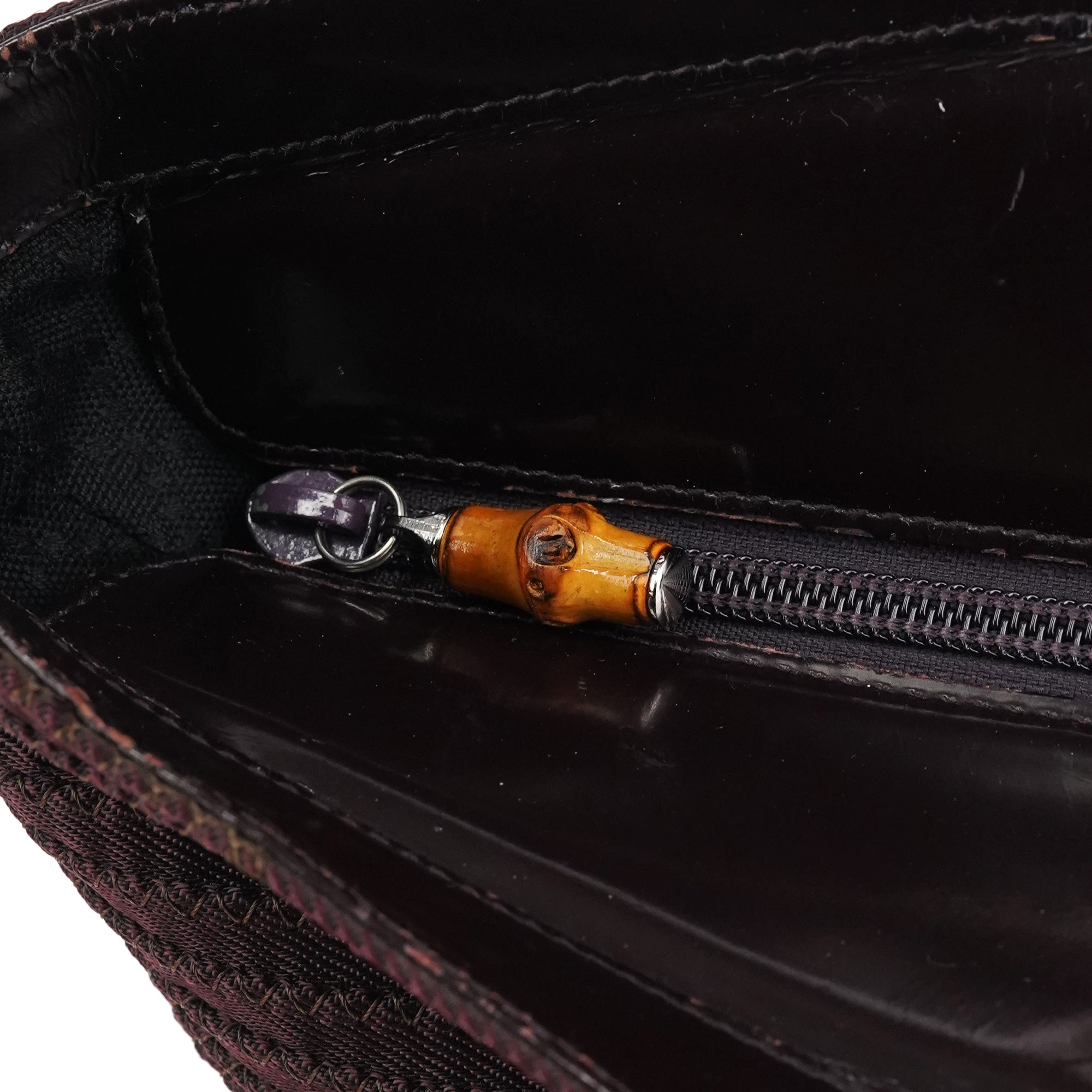 Brown Quilted Nylon Bamboo 2-Way Tote bag