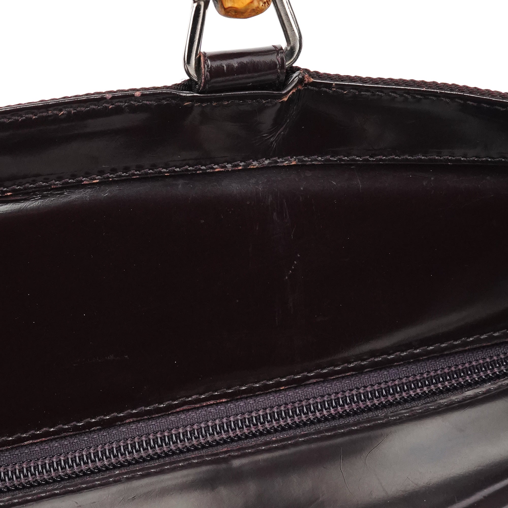 Brown Quilted Nylon Bamboo 2-Way Tote bag