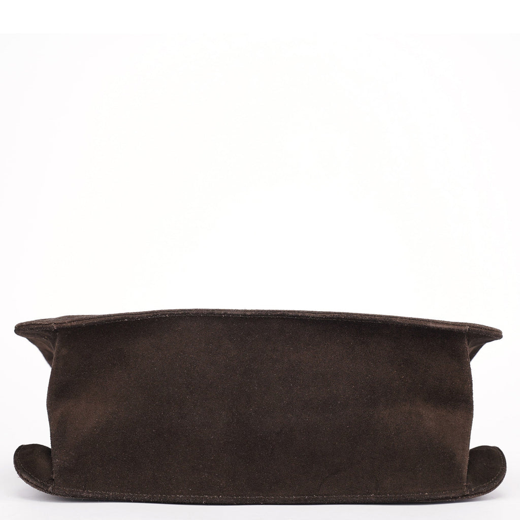 Brown Suede Hobo Shoulder Bag