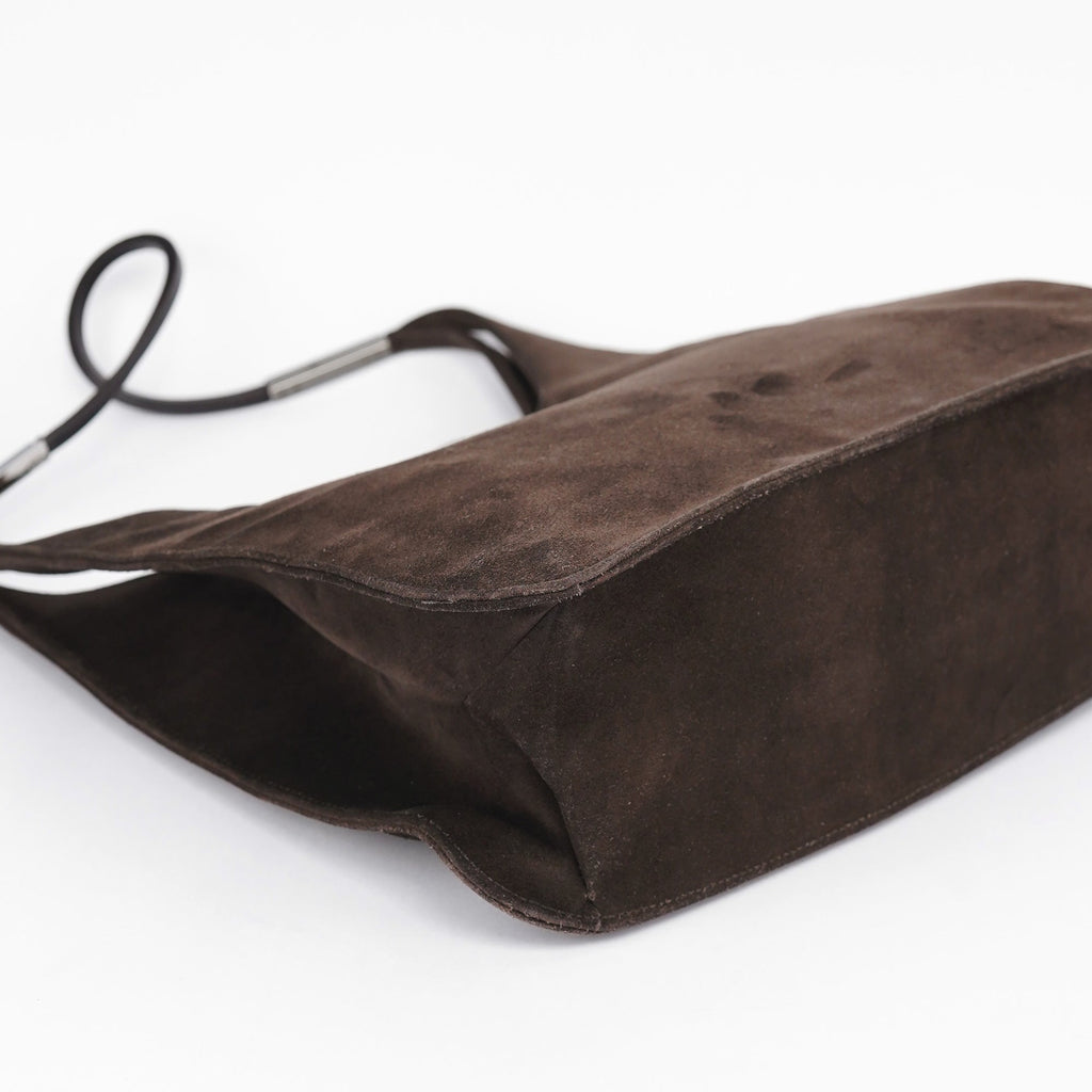 Brown Suede Hobo Shoulder Bag