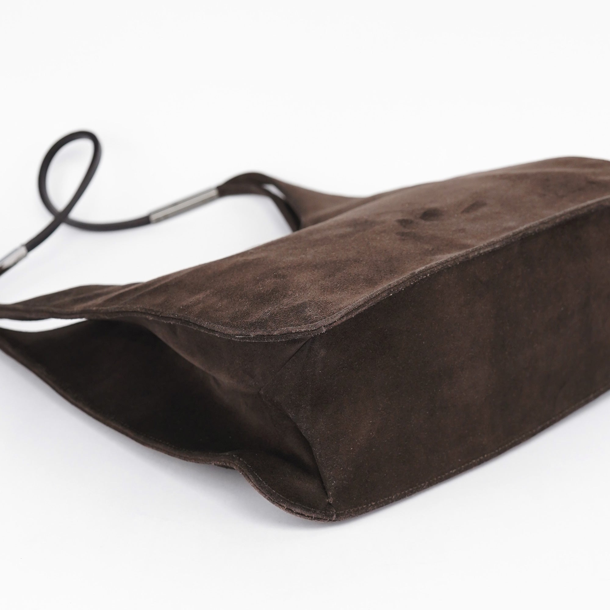 Brown Suede Hobo Shoulder Bag