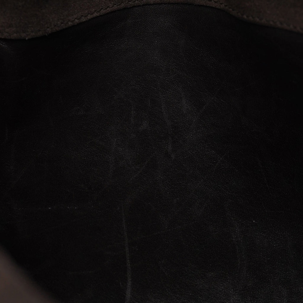 Brown Suede Hobo Shoulder Bag