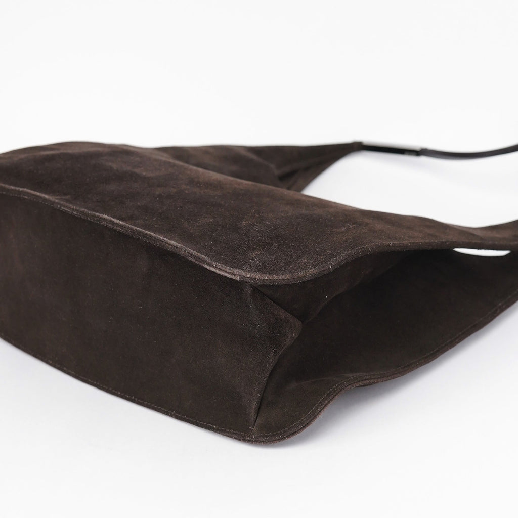 Brown Suede Hobo Shoulder Bag