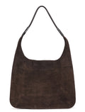 Brown Suede Hobo Shoulder Bag