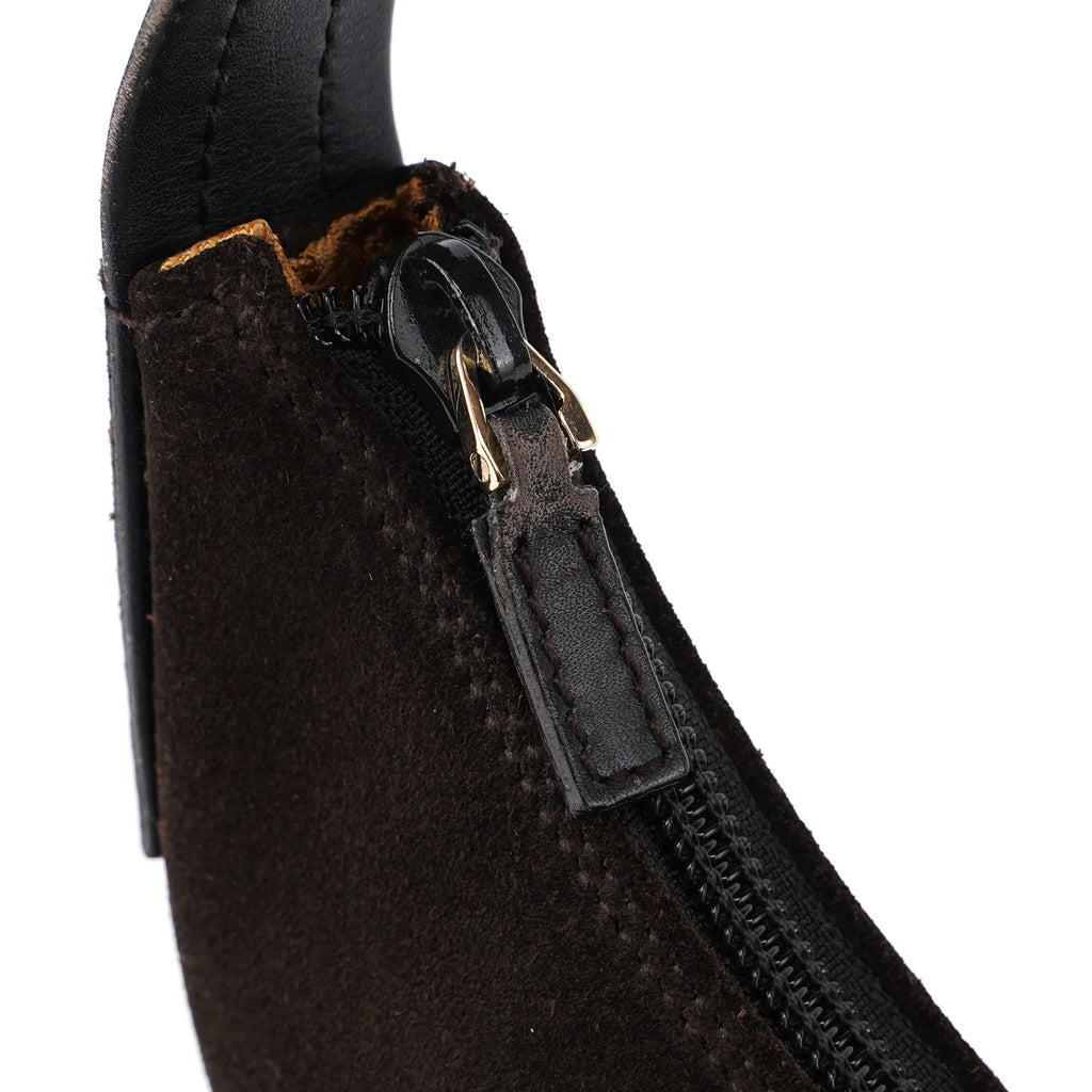 Brown Suede Hobo Shoulder Bag