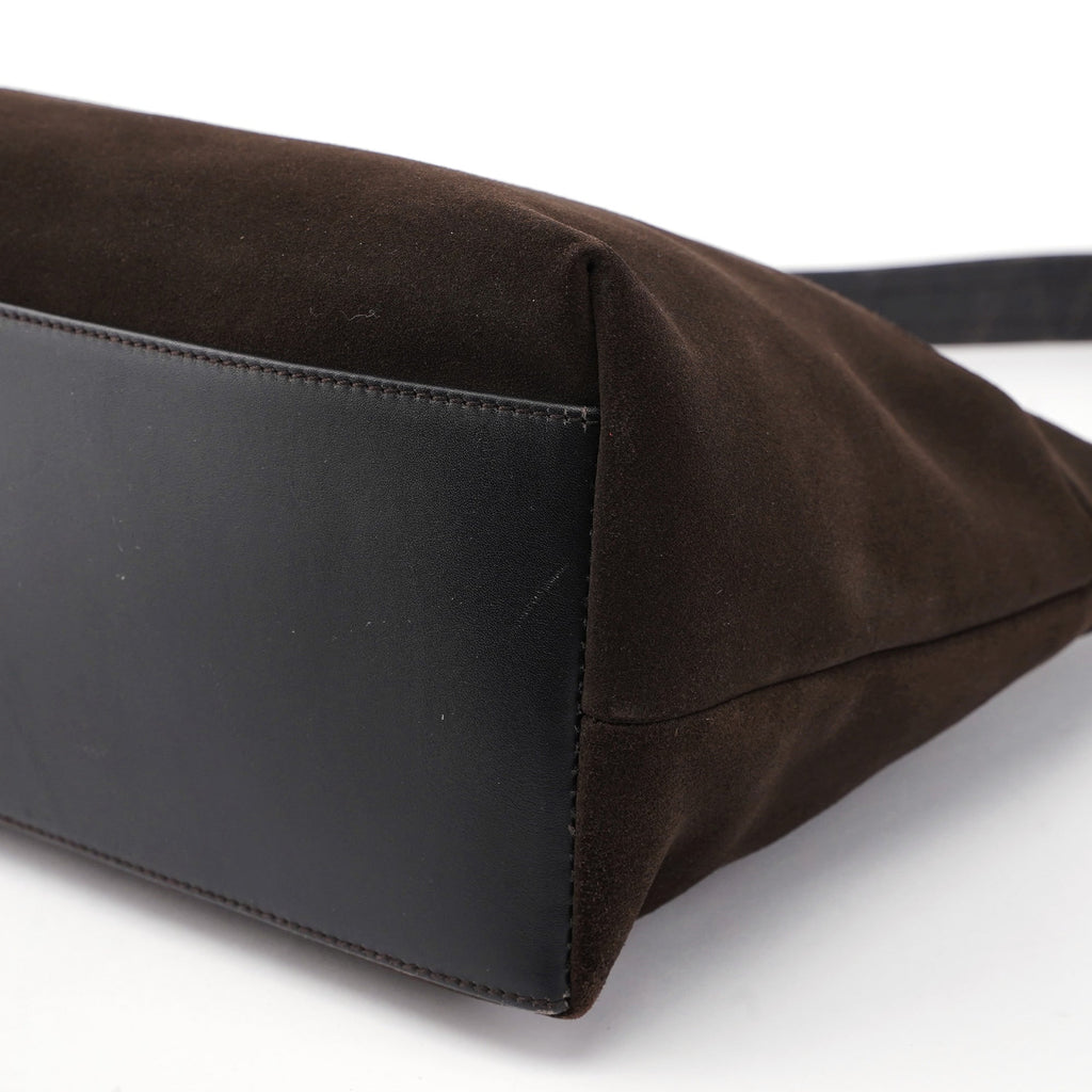 Brown Suede Hobo Shoulder Bag