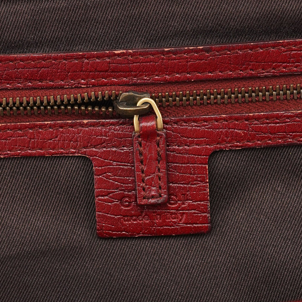 Burgundy Leather Bamboo Bullet Bag