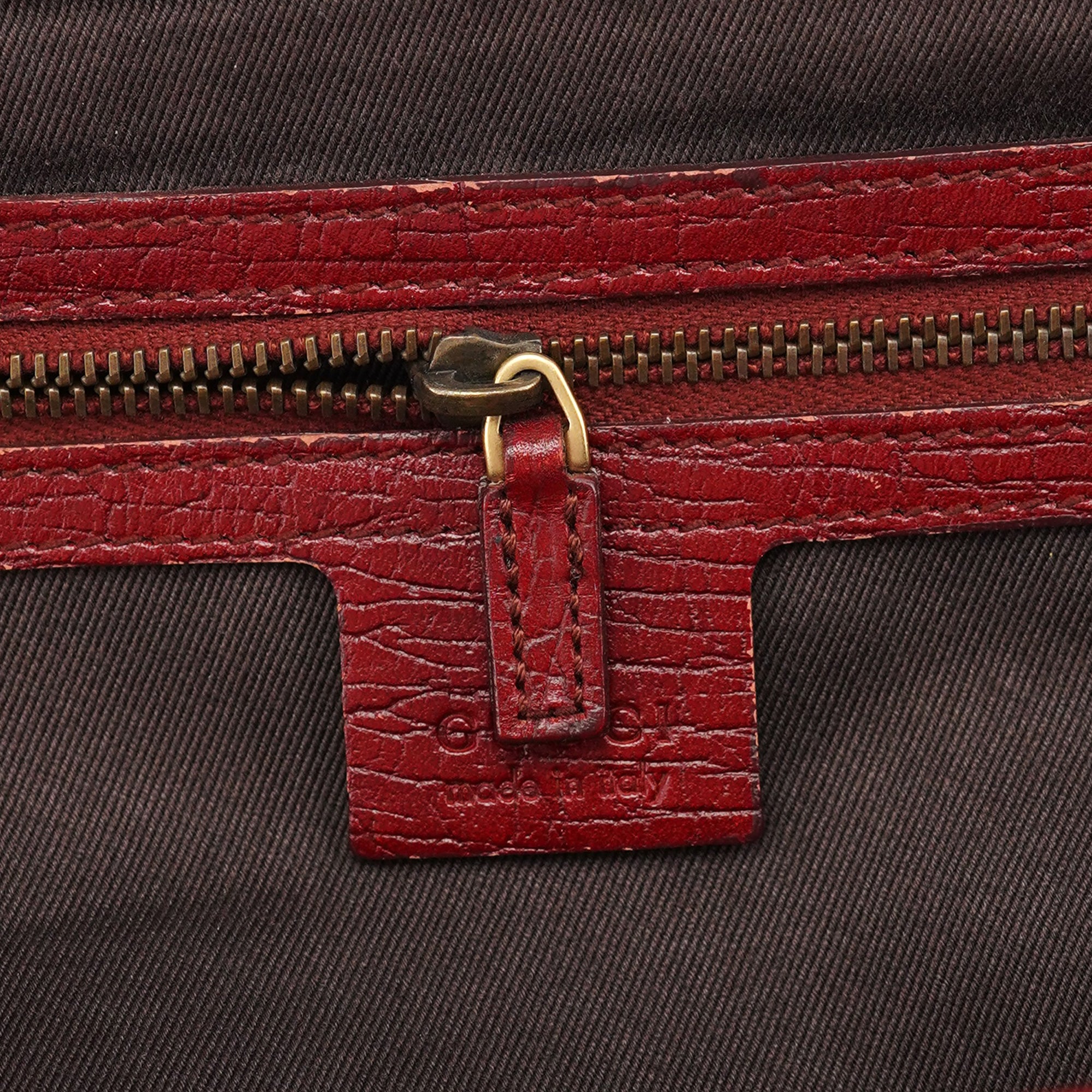 Burgundy Leather Bamboo Bullet Bag