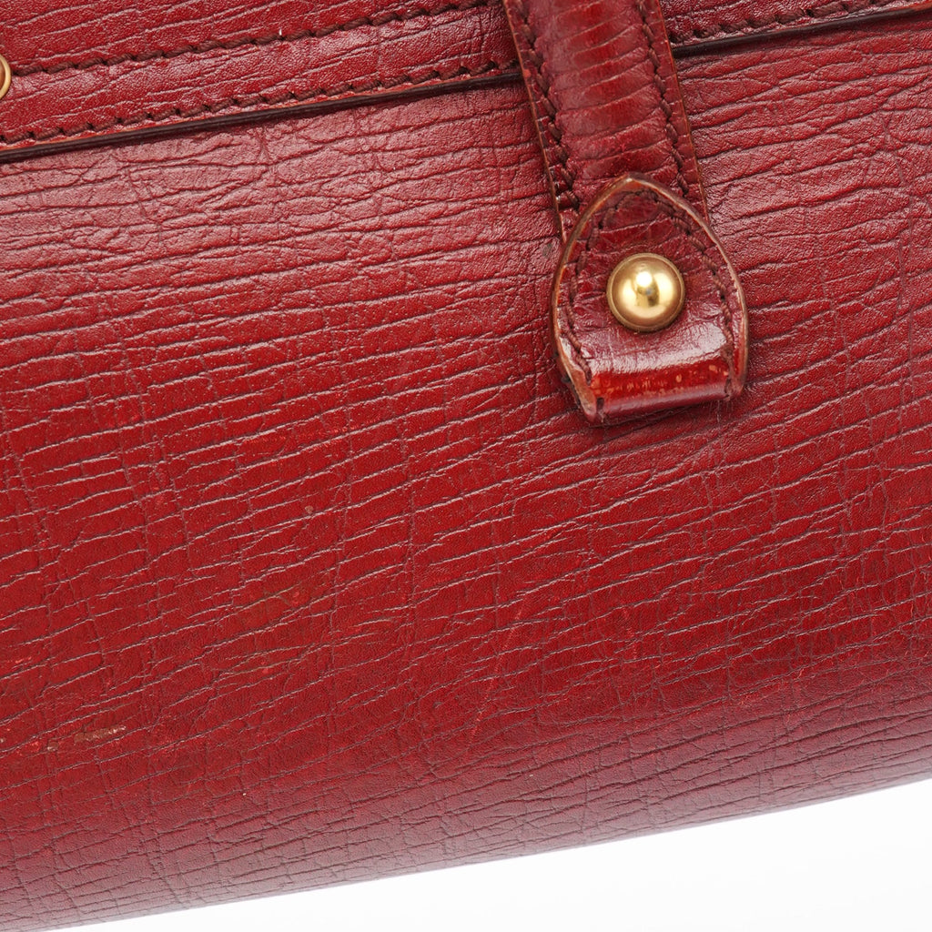 Burgundy Leather Bamboo Bullet Bag