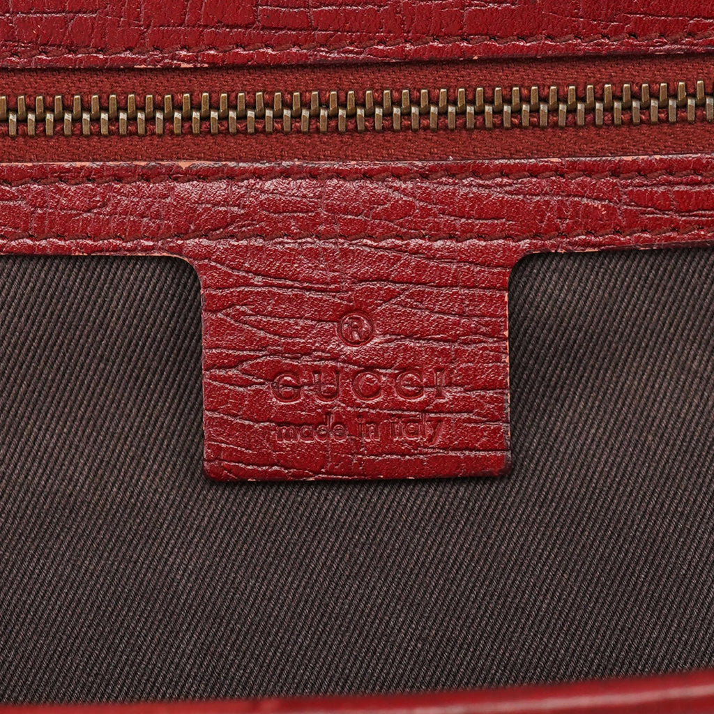 Burgundy Leather Bamboo Bullet Bag