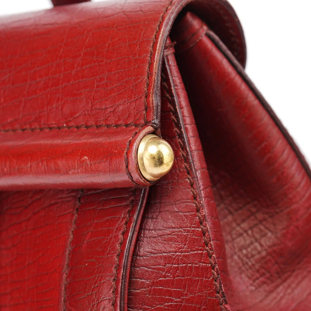 Burgundy Leather Bamboo Bullet Bag