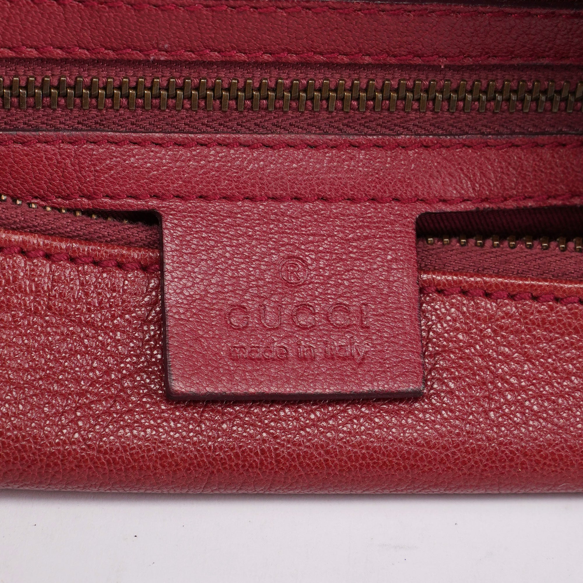 Burgundy Leather Stud GG Shoulder Bag