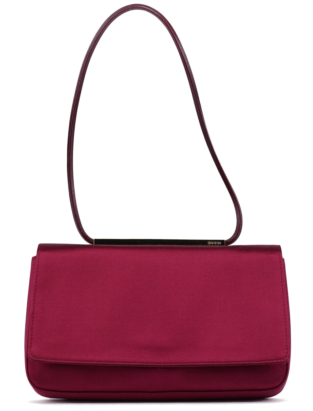 Burgundy Satin Flap Shoulder Bag