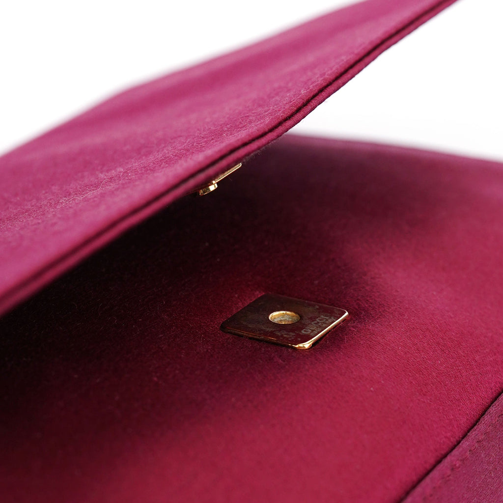 Burgundy Satin Flap Shoulder Bag